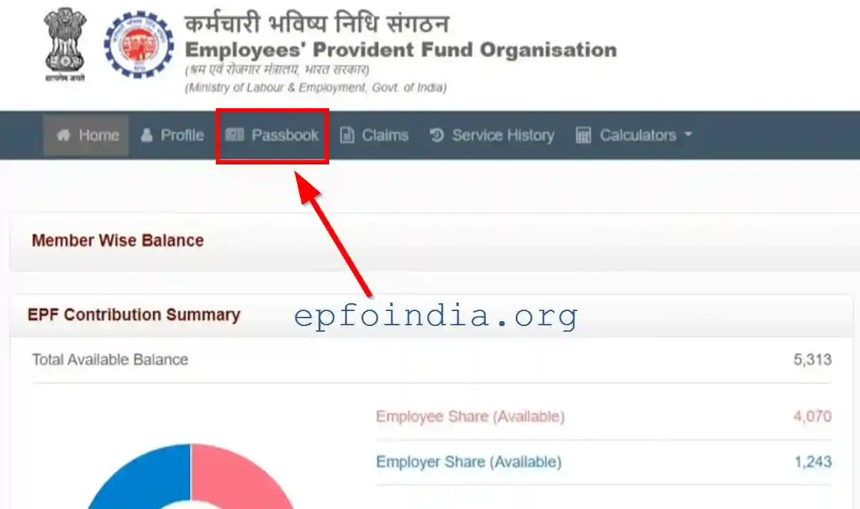 Login for EPF Passbook Download