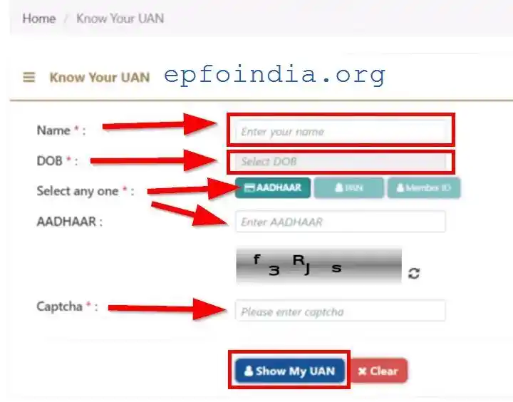 Find EPFO UAN Number